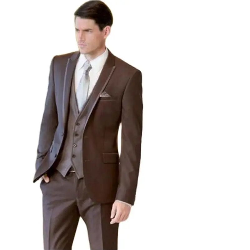 Formal Business Brown Men Suit 3 Pieces New Custom Made High Quality Prom Party suit Wedding Tuxedos (Jacket+Pant+Vest)
Formal Business Brown Men Suit 3 Pieces New Custom Made High Quality Prom Party suit Wedding Tuxedos (Jacket+Pant+Vest)