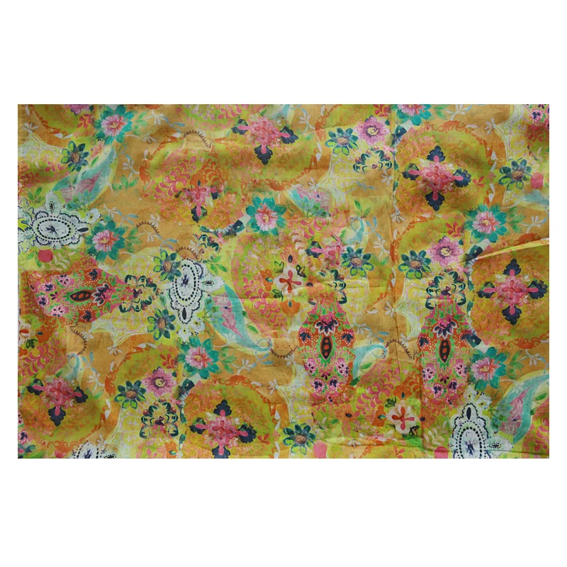 High quality ramie cotton tissu Yellow digital print patchwork Fashion Gown Dress Pants Shirt coat material 
High quality ramie cotton tissu Yellow digital print patchwork Fashion Gown Dress Pants Shirt coat material