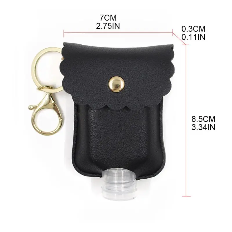 Empty Bottle PU Leather Hand Sanitizer Keychain Holder Refillable Travel Carriers with Flip Cap Reusable Bottles 60ml
Empty Bottle PU Leather Hand Sanitizer Keychain Holder Refillable Travel Carriers with Flip Cap Reusable Bottles 60ml