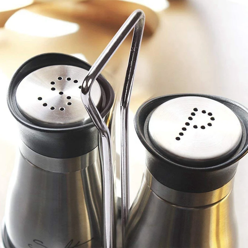 Salt and Pepper Shakers Set - High Grade Stainless Steel with Glass Bottom and 4 inch Stand - 4 inch x 6 inch x 2 inch, 4 Oz.
Salt and Pepper Shakers Set - High Grade Stainless Steel with Glass Bottom and 4 inch Stand - 4 inch x 6 inch x 2 inch, 4 Oz.