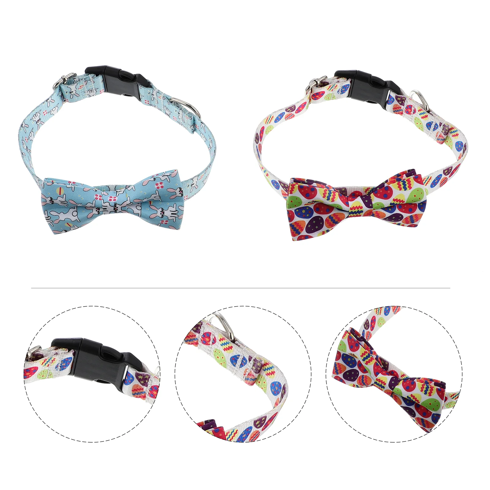 

2pcs Dog Collars with Bowtie Easter Series Cat Collars Pet Costume Accessories