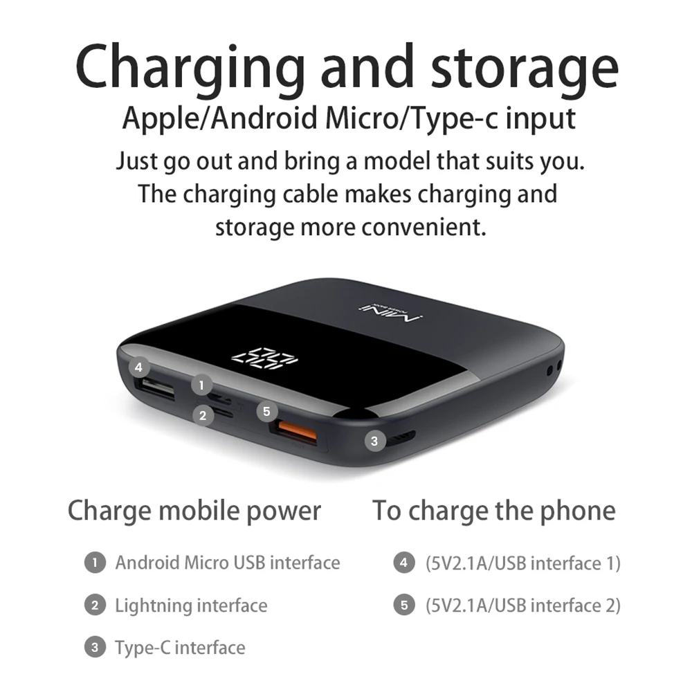 Mini Power Banks 10000mAh for iPhone 12 LED Power Display mini Power bank Portable External Battery Charger Powerbank for Xiaomi
Mini Power Banks 10000mAh for iPhone 12 LED Power Display mini Power bank Portable External Battery Charger Powerbank for Xiaomi