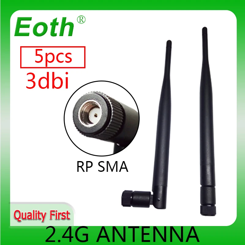 

EOTH 5 шт. 2,4g антенна 3dbi sma Розетка wlan Wi-Fi 2,4 ГГц антенна pbx iot модуль маршрутизатор tp link сигнальный приемник антенна с высоким коэффициентом усил...