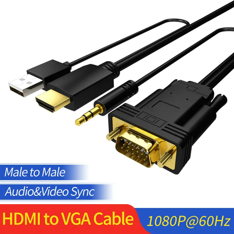 Кабель GCX HDMI в VGA конвертер с высоким разрешением 1080P HDMI2VGA разъемом типа папа и