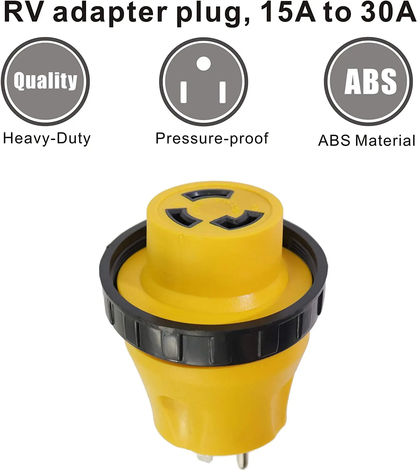 IZTOSS RV Cable Electrical Locking Adapter Converter Plug Socket Connector 15A Male to 30A Female 3-Prong 125V
IZTOSS RV Cable Electrical Locking Adapter Converter Plug Socket Connector 15A Male to 30A Female 3-Prong 125V