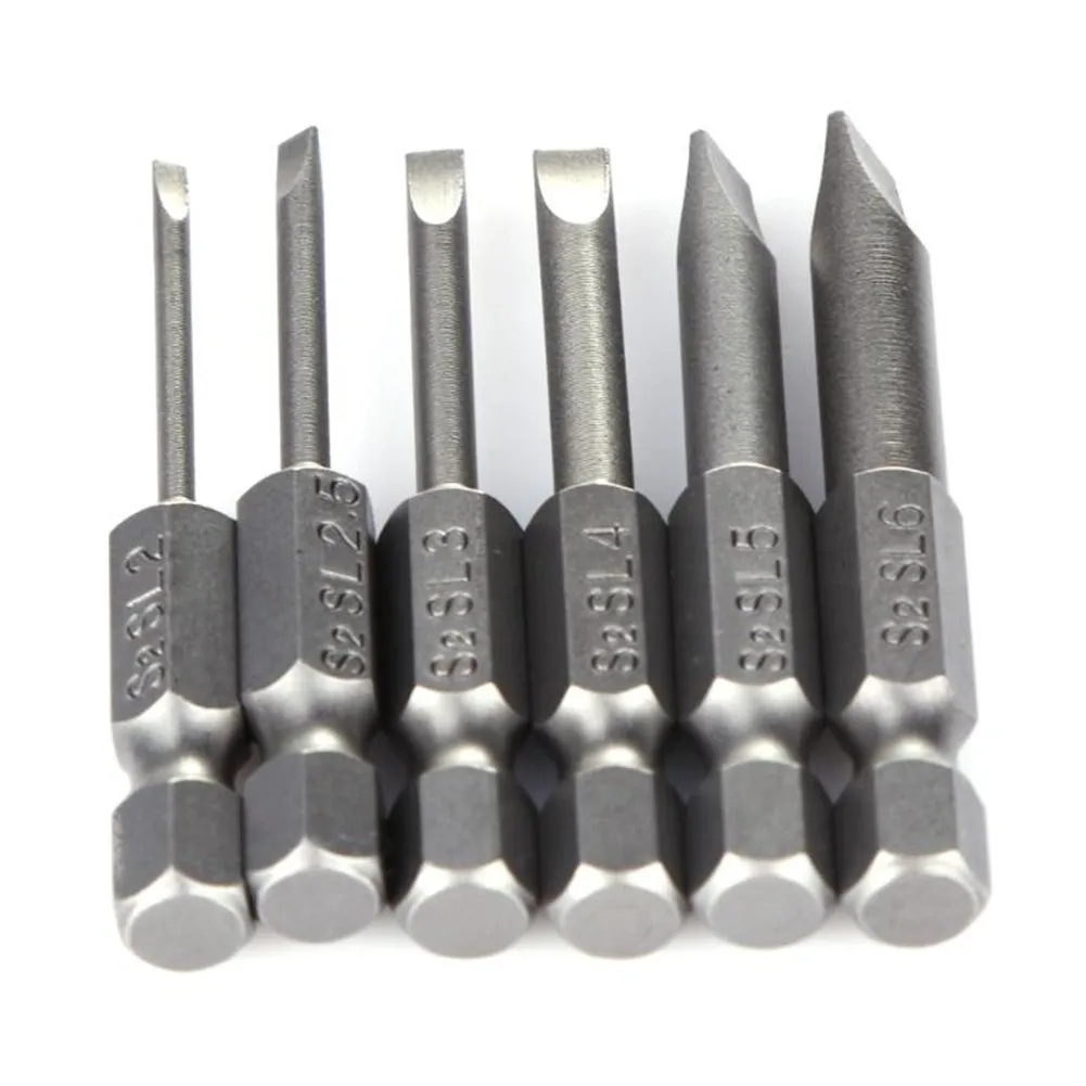 6pcs 2.0-6.0mm Flat Head Slotted Magnetic Electric Screwdriver Bit 1/4'' Hex Shank Professional Precision Hand Repair Tool
6pcs 2.0-6.0mm Flat Head Slotted Magnetic Electric Screwdriver Bit 1/4'' Hex Shank Professional Precision Hand Repair Tool