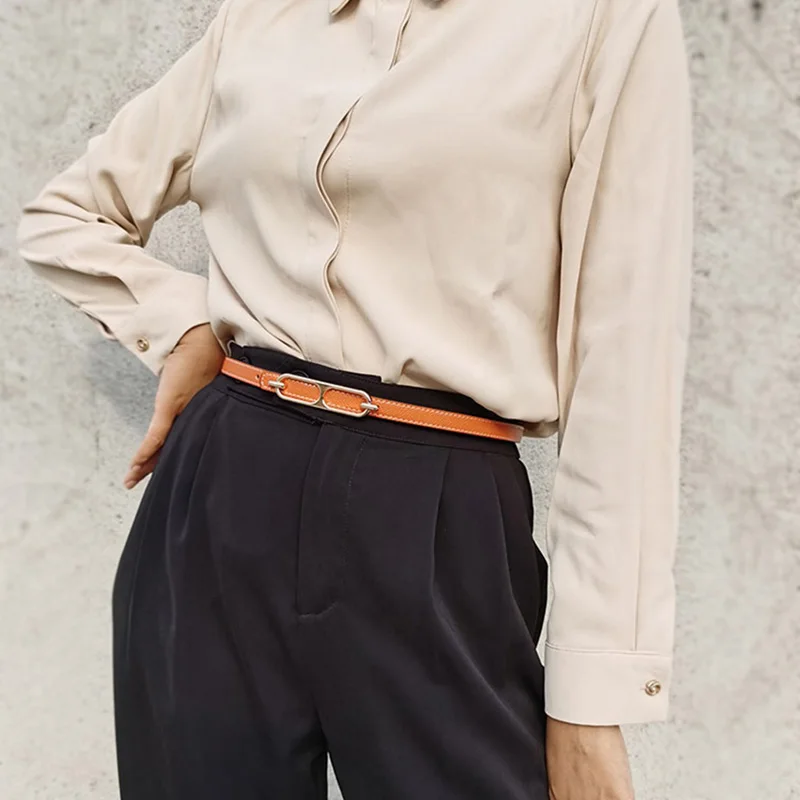 Fashion Leather Thin Belt For Women Personalized Metal Buckle Waist Strap Female Jeans Dress Trouser Decorative Waistband
Fashion Leather Thin Belt For Women Personalized Metal Buckle Waist Strap Female Jeans Dress Trouser Decorative Waistband