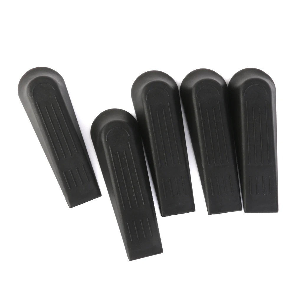 

5pcs Black Plastic Door Window Stops Stoppers Wedges Jam Block Home Office