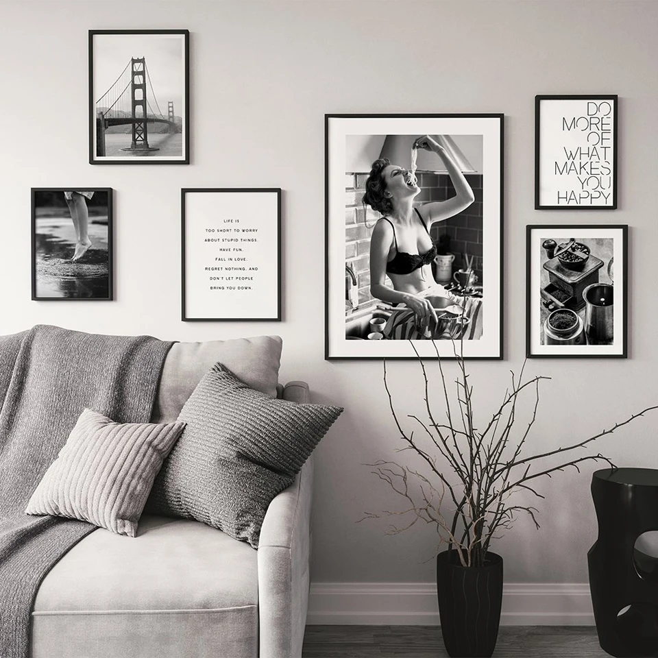 Nordic Sexy Women in Kitchen Art Canvas Painting Posters And Prints Black White Life Quotes Wall Pictures For Living Room Decor
Nordic Sexy Women in Kitchen Art Canvas Painting Posters And Prints Black White Life Quotes Wall Pictures For Living Room Decor