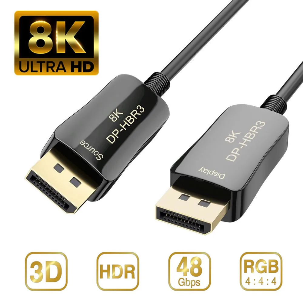 Волоконно оптический кабель DisplayPort 1 4 2 папа 8K 4K активный AOC для компьютерной