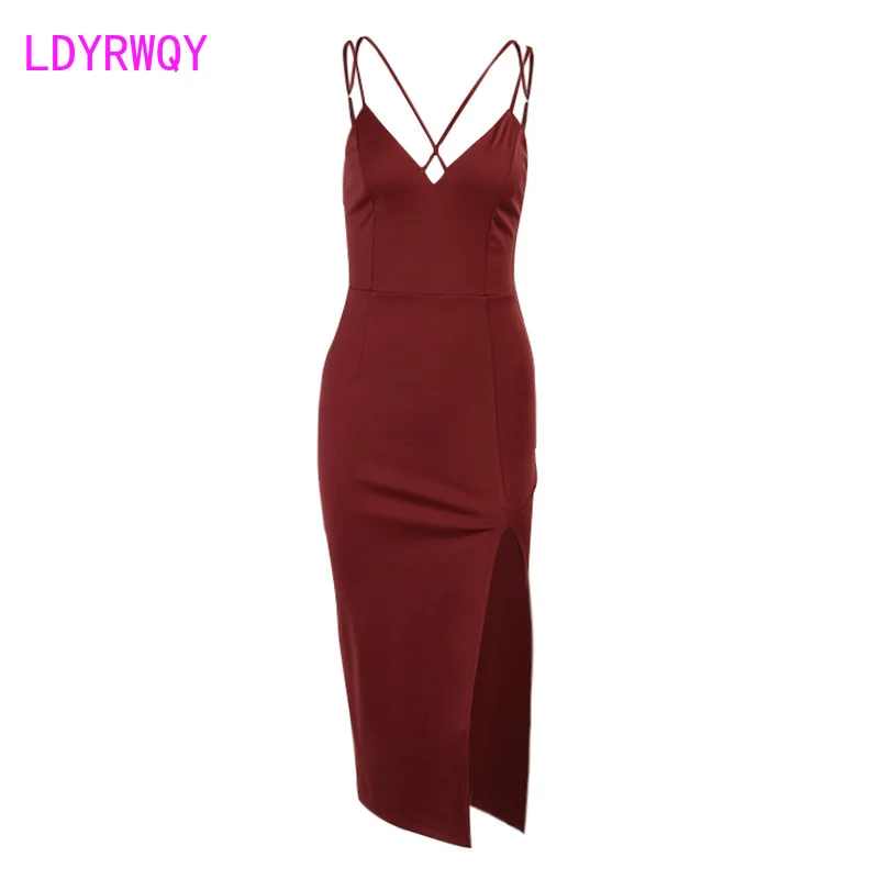 Condole belt of new style of European and American chunxia of sexy fork dress grows one's morality Sleeveless
Condole belt of new style of European and American chunxia of sexy fork dress grows one's morality Sleeveless