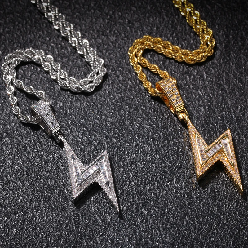 The New personality Fashion trend zircon hip-hop rock men’s and women’s lightning pendant necklace jewelry accessories wholesale
The New personality Fashion trend zircon hip-hop rock men’s and women’s lightning pendant necklace jewelry accessories wholesale