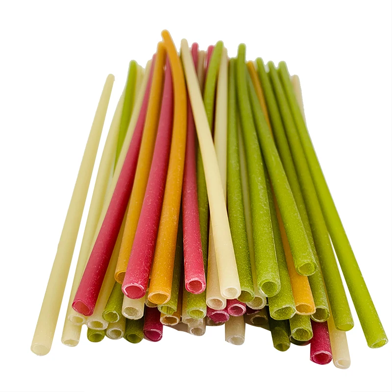 

Bulk Biodegradable Straws Alternative to Plastic Paper Straws, Bagasse Bamboo Wheat Straw,Colorful Edible Disposable Rice Straw