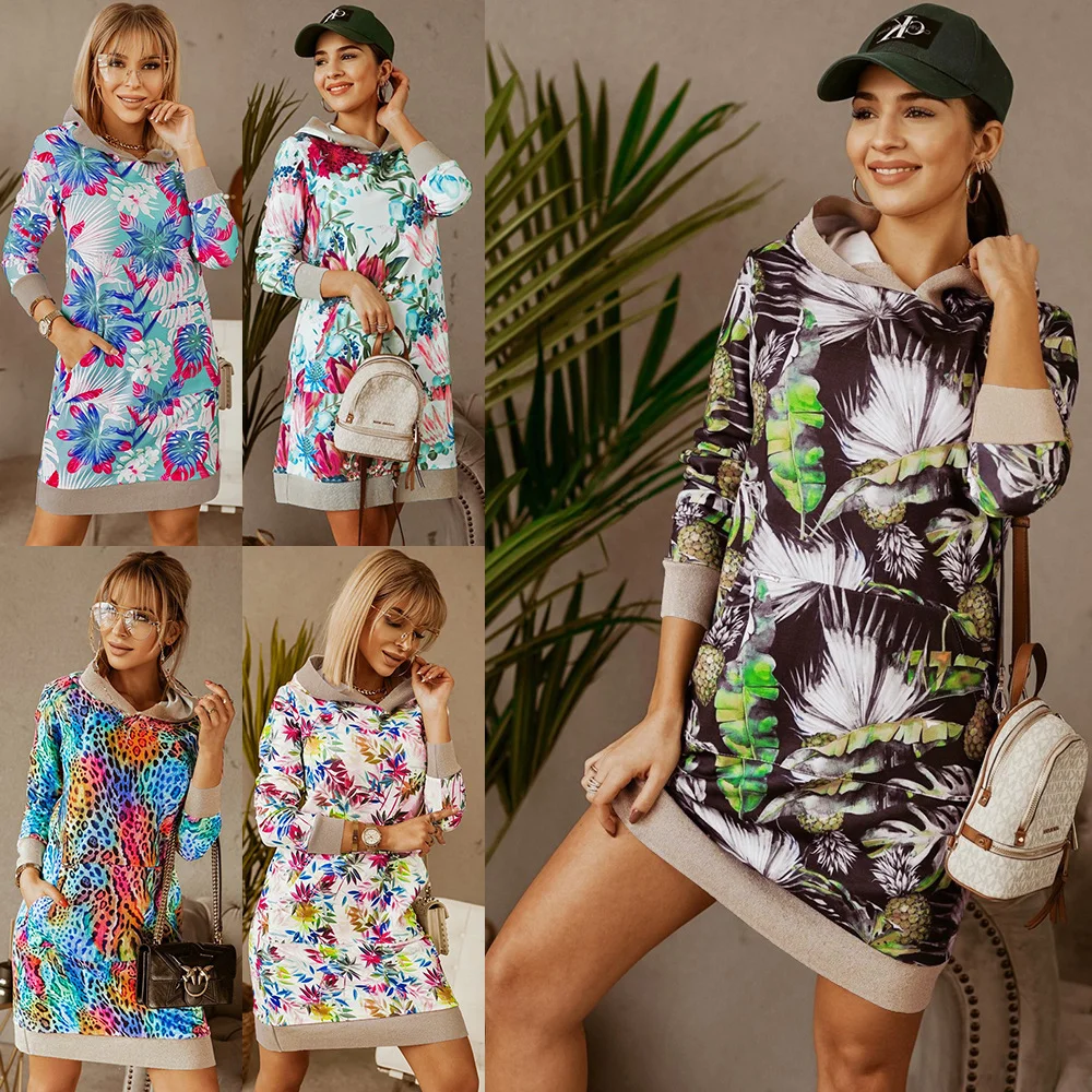 Fashion Print Contrast Dress Loose Waist Casual Long Sleeve Hooded Pocket Dress Women Pullover Warm Outfits Streetwear 5 Colors
Fashion Print Contrast Dress Loose Waist Casual Long Sleeve Hooded Pocket Dress Women Pullover Warm Outfits Streetwear 5 Colors