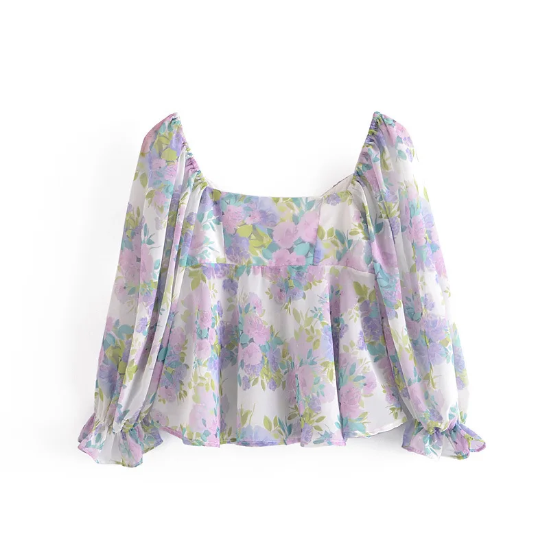 Chiffon Half Sleeve Summer Tops For Women 2021 New O-Neck Floral Casual Sexy Button Crop Blouse Womens Clothing Dropshipping
Chiffon Half Sleeve Summer Tops For Women 2021 New O-Neck Floral Casual Sexy Button Crop Blouse Womens Clothing Dropshipping