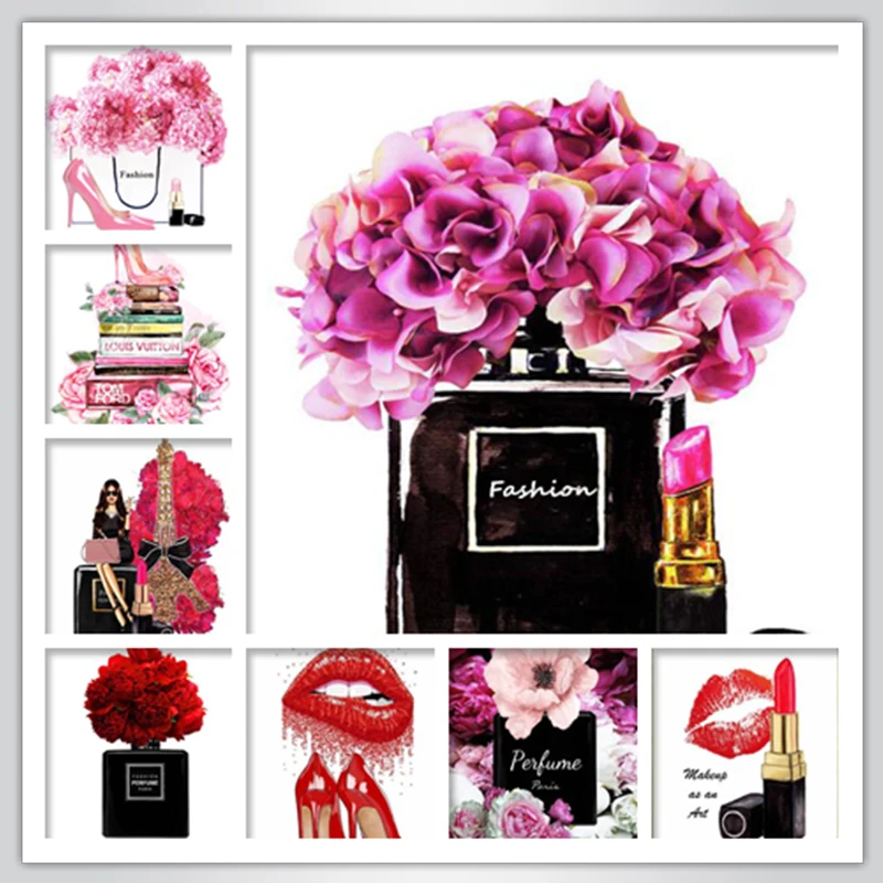 Fashion girl Paris perfume lipstick picture diamond painting art painting Nordic wall rhinestone embroidery decoration
Fashion girl Paris perfume lipstick picture diamond painting art painting Nordic wall rhinestone embroidery decoration