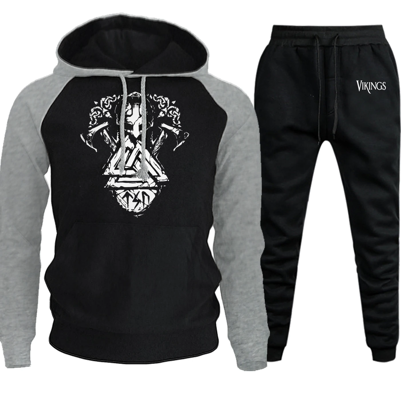 Autumn Winter 2019 New Streetwear Mens Raglan Hoodie Vikings Hip Hop Suit Casual Pullover Fleece Hooded+Swaetpants 2 Piece Set
Autumn Winter 2019 New Streetwear Mens Raglan Hoodie Vikings Hip Hop Suit Casual Pullover Fleece Hooded+Swaetpants 2 Piece Set