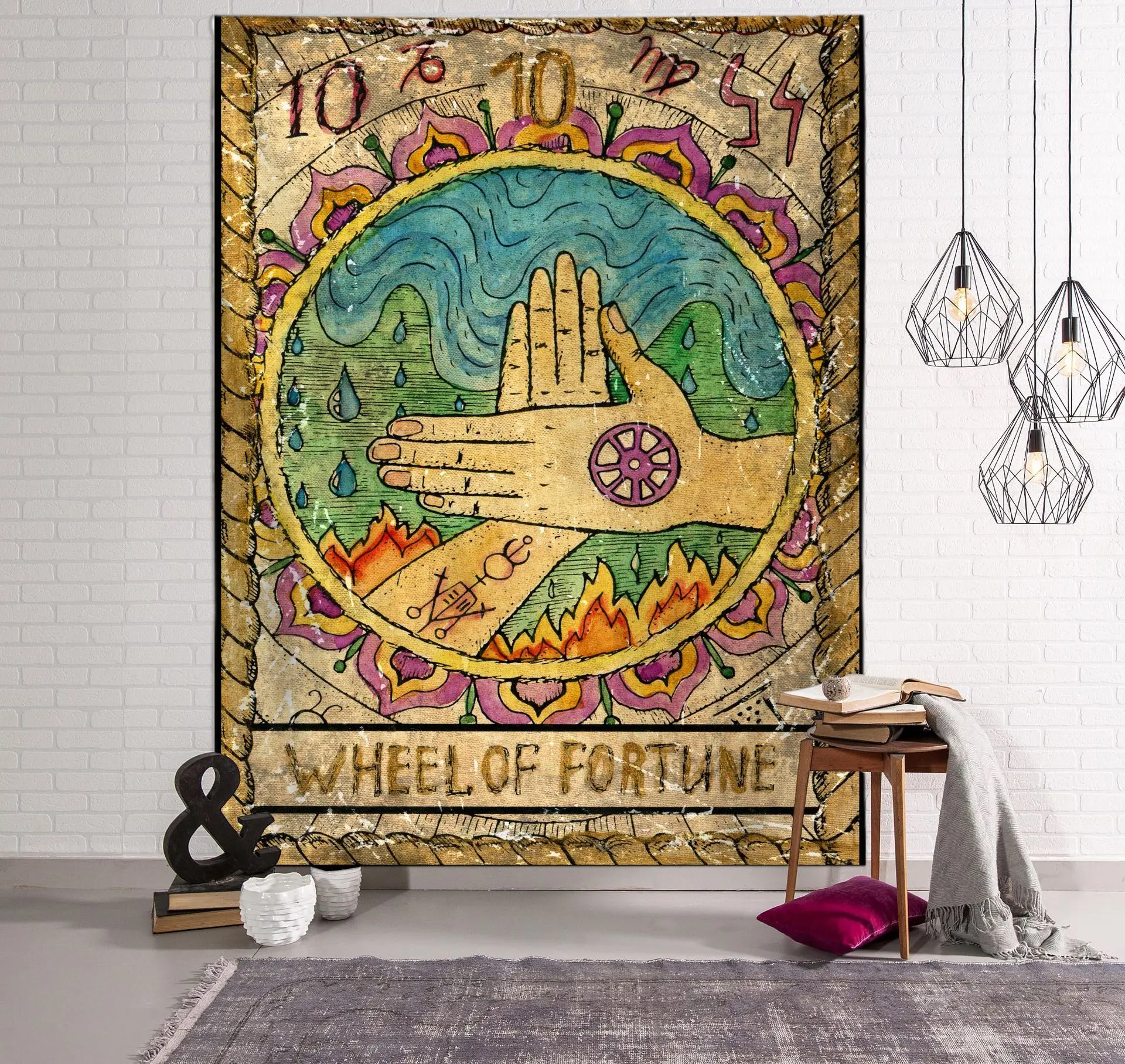 Tarot Card Tapestry Hippie Witchcraft Supplies Astrology Psychedelic Wall Cloth Hangings Bohemian Decor Dorm Custom | Дом и сад