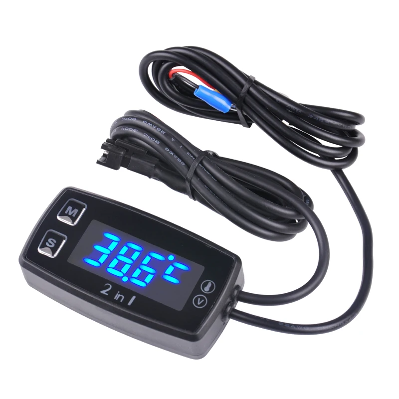 Digital LED Thermometer Voltmeter Motorcycle Temperature Meter for Pit Bike ATV Outboard Glider Lawn Mower Boat Marine TM008
Digital LED Thermometer Voltmeter Motorcycle Temperature Meter for Pit Bike ATV Outboard Glider Lawn Mower Boat Marine TM008