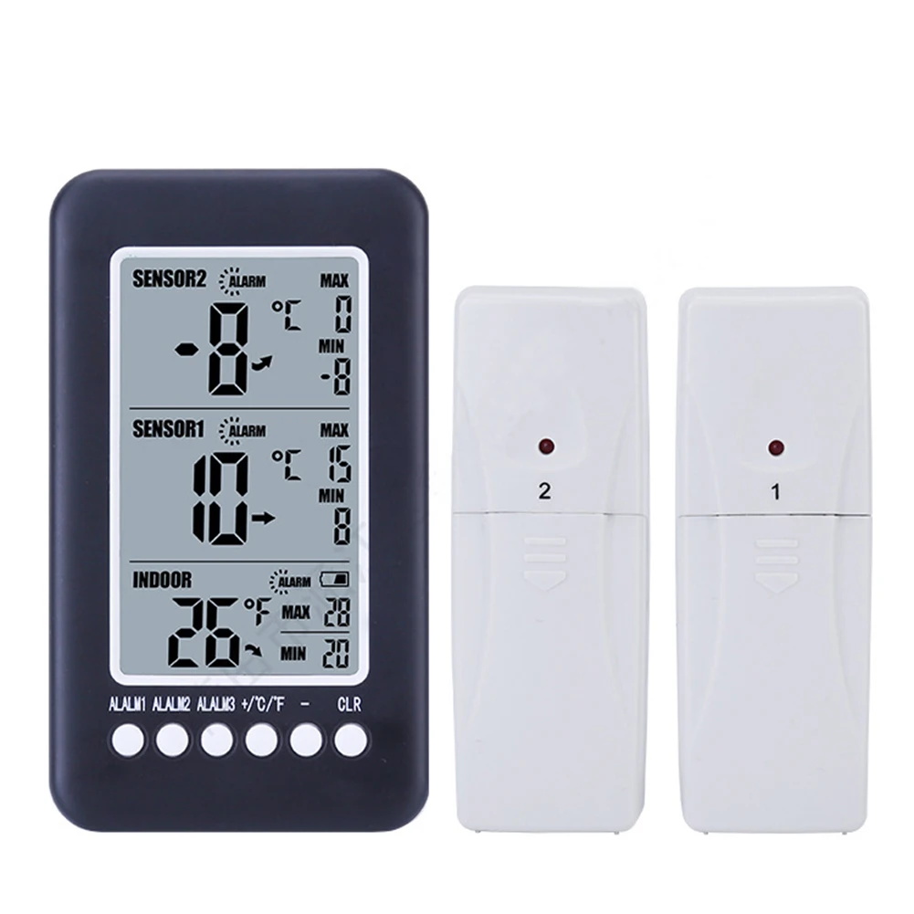 Wireless Freezer Fridge LCD Digital Thermometer Alarm Weather Station + 2 Sensor Mailbox Covers With Sensors
Wireless Freezer Fridge LCD Digital Thermometer Alarm Weather Station + 2 Sensor Mailbox Covers With Sensors