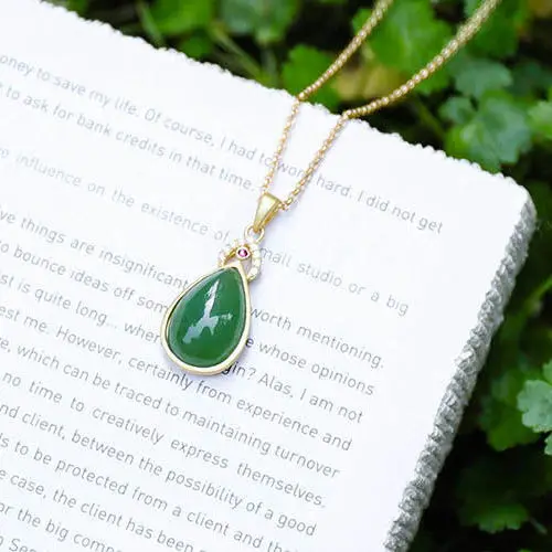 Lotion Charm Natural Hetian Jade Green Jade Pendant Drop-Shaped Jade Necklace Simple Luxury Gift luxury jewelry
Lotion Charm Natural Hetian Jade Green Jade Pendant Drop-Shaped Jade Necklace Simple Luxury Gift luxury jewelry