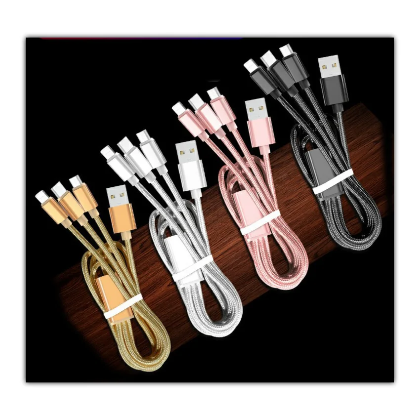 New 3 in 1 USB Cable For Xiaomi Multi 2.4A Fast Charging Charger Braided USB Type C Type-c Micro USB Cable For Android Smart Mob
New 3 in 1 USB Cable For Xiaomi Multi 2.4A Fast Charging Charger Braided USB Type C Type-c Micro USB Cable For Android Smart Mob