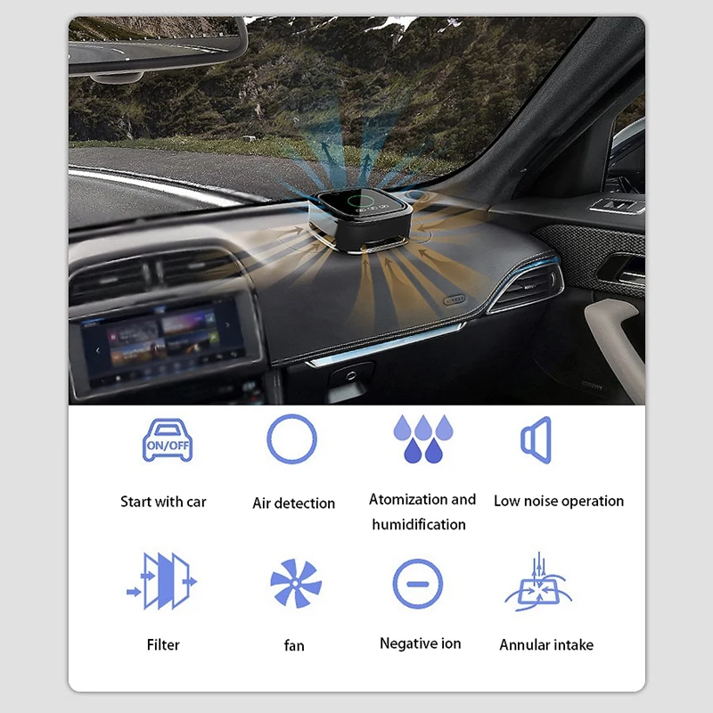 Car Air Purifier Filter Car Air Freshener Car Humidifier Portable Air Cleaner for Car Truck 12V-24V
Car Air Purifier Filter Car Air Freshener Car Humidifier Portable Air Cleaner for Car Truck 12V-24V