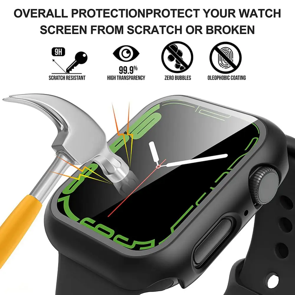 2 шт. защитный силиконовый чехол для Apple Watch серии 7 41/45 мм, Ультратонкий Жесткий чехол-бампер из поликарбоната, всесторонняя защита экрана
2 шт. защитный силиконовый чехол для Apple Watch серии 7 41/45 мм, Ультратонкий Жесткий чехол-бампер из поликарбоната, всесторонняя защита экрана