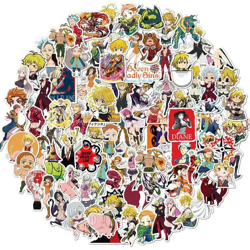 100Pcs/Set Cartoon Anime Seven Deadly Sins Graffiti Stickers Suitcase Guitar Decoration Waterproof Stickers DIY For Laptop
100Pcs/Set Cartoon Anime Seven Deadly Sins Graffiti Stickers Suitcase Guitar Decoration Waterproof Stickers DIY For Laptop
