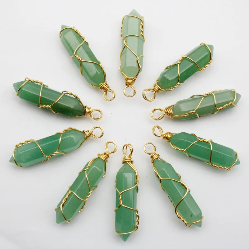 Wholesale 24pcs mixed natural stone amethyst colors pillar shape point handmade iron wire pendants for make earrings necklace
Wholesale 24pcs mixed natural stone amethyst colors pillar shape point handmade iron wire pendants for make earrings necklace