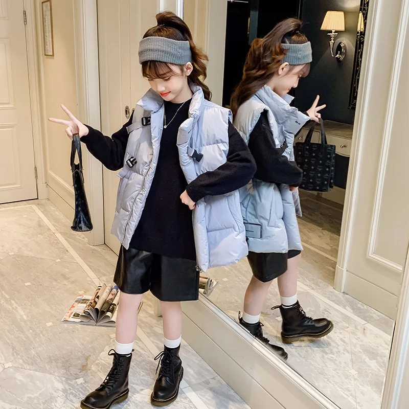 Autumn Winter Children Mid-length Thick Vest Kids Solid Color Casual Waistcoat Girls Sleeveless Wadded Jacket Teenage Heavy Coat
Autumn Winter Children Mid-length Thick Vest Kids Solid Color Casual Waistcoat Girls Sleeveless Wadded Jacket Teenage Heavy Coat