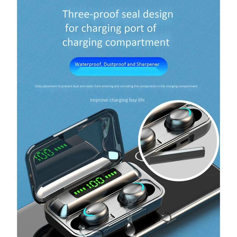 TWS Bluetooth V5.0 Wireless Sports Headsets Stereo Earbuds LED Display
TWS Bluetooth V5.0 Wireless Sports Headsets Stereo Earbuds LED Display