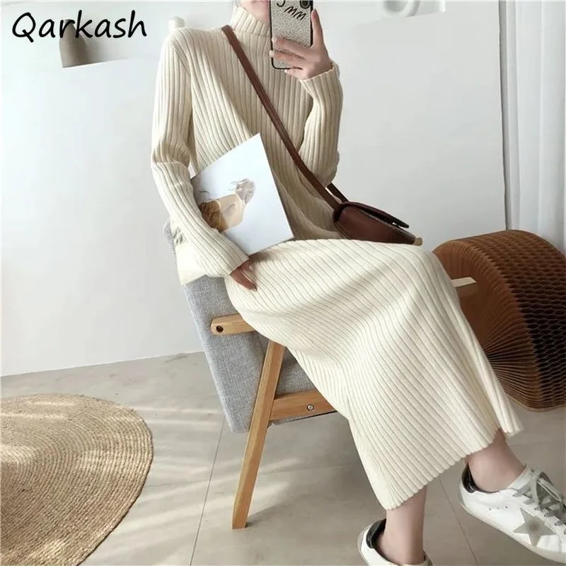 Dresses Women Knitting Autumn Elegant Inside Vestidos Femme Slim Ins Turtleneck Dseign Fashion Pure Color Harajuku Retro Basic
Dresses Women Knitting Autumn Elegant Inside Vestidos Femme Slim Ins Turtleneck Dseign Fashion Pure Color Harajuku Retro Basic