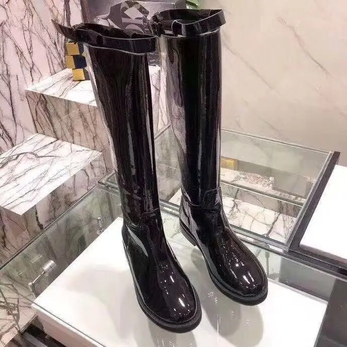 Сапоги в стиле милитари женские сапоги до колена Botines Mujer коллекция 2019 года Botas
