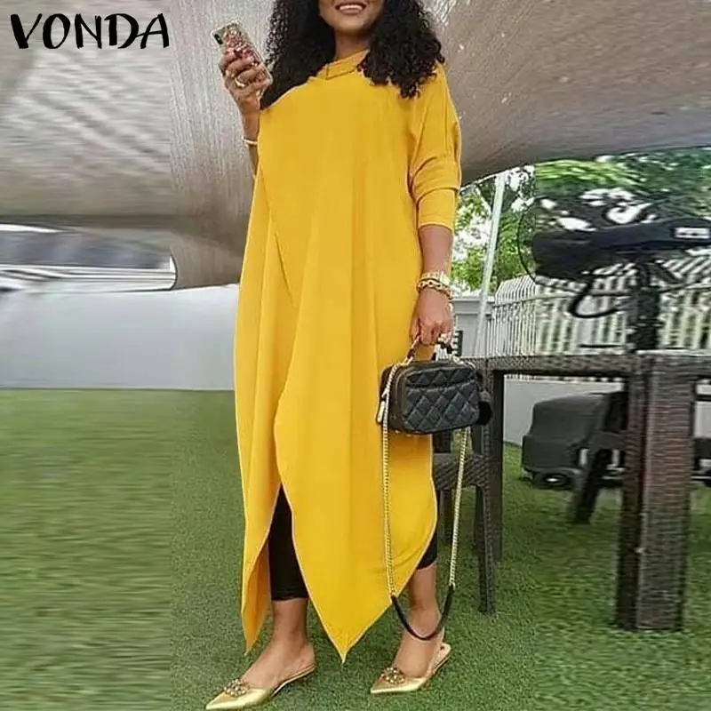 Holiday Irregular Dress 2021 VONDA Autumn Long Sleeve Dress Split Beach Sundress Casual Loose Vestidos Oversized Femme Robe
Holiday Irregular Dress 2021 VONDA Autumn Long Sleeve Dress Split Beach Sundress Casual Loose Vestidos Oversized Femme Robe