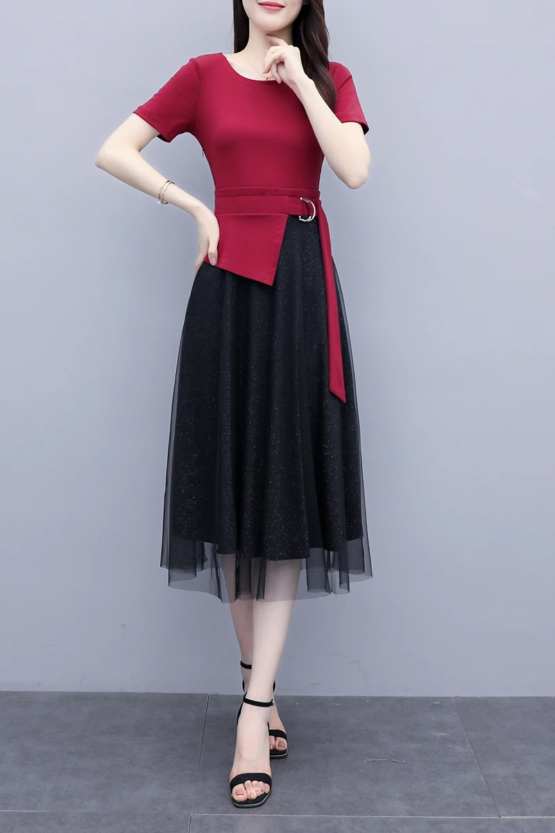COIGARSAM 5XL Plus Size Patchwork Women one-piece dress korean Summer Mesh High Waist Dresses 9138
COIGARSAM 5XL Plus Size Patchwork Women one-piece dress korean Summer Mesh High Waist Dresses 9138