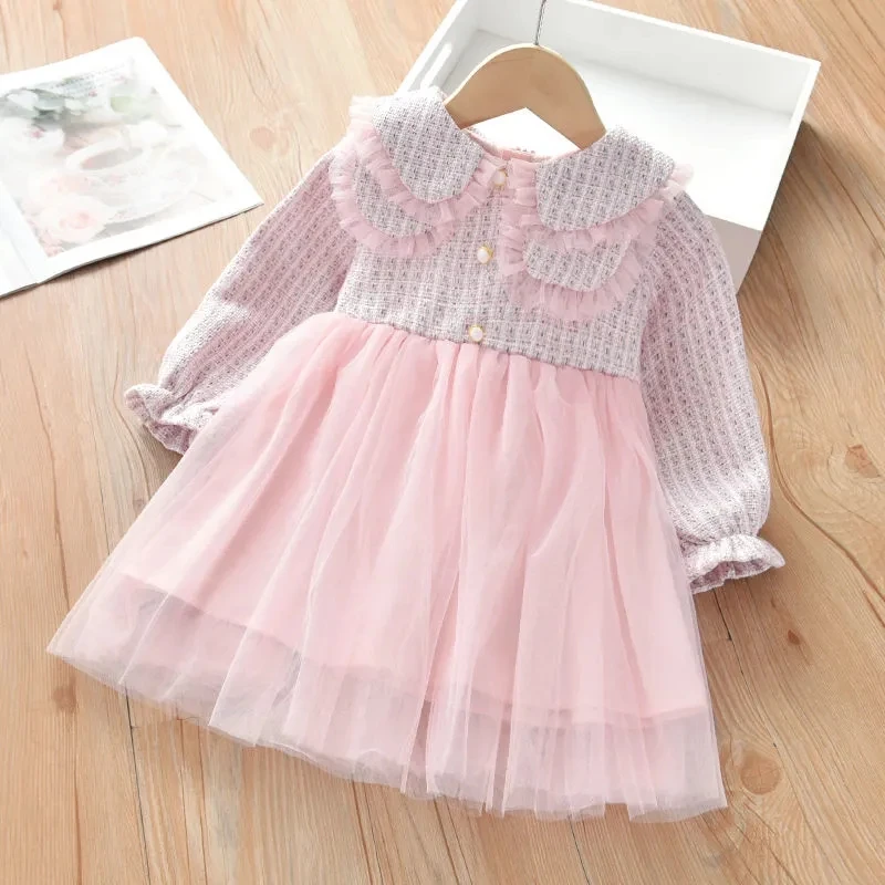 Spring and Autumn Girls Baby Long Sleeve Dress New Girl Baby Doll Neck Mesh Dress Casual Children's Clothes
Spring and Autumn Girls Baby Long Sleeve Dress New Girl Baby Doll Neck Mesh Dress Casual Children's Clothes