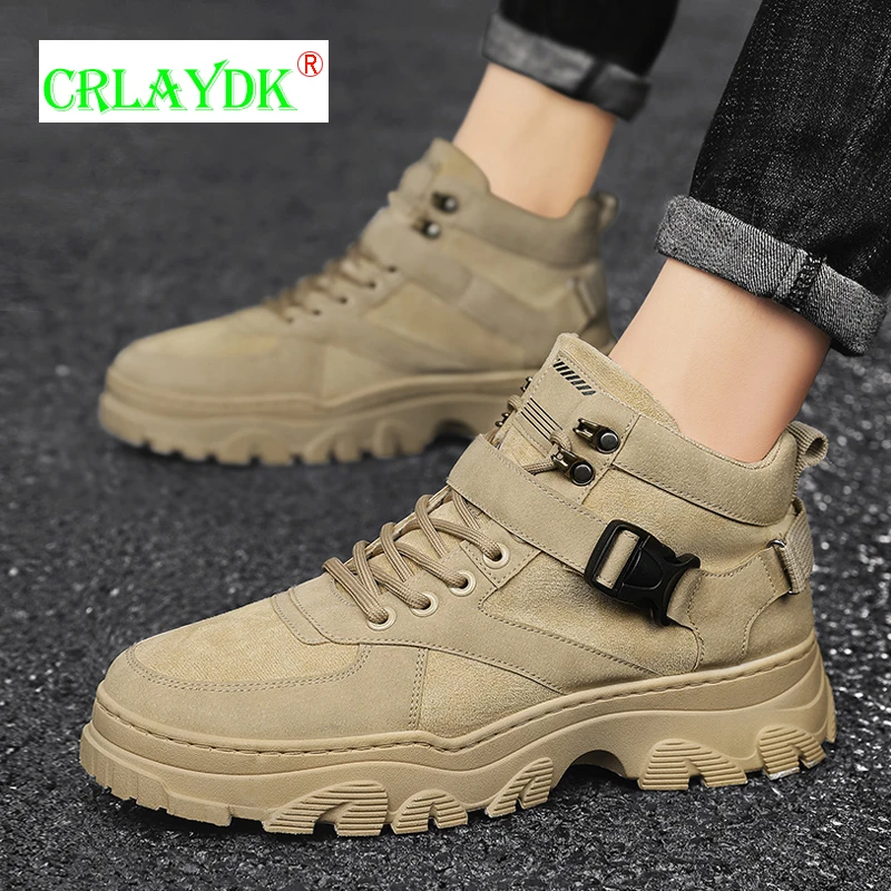CRLAYDK Buckle Design Men Fashion Boots Ankle Casual Outdoor Shoes Thick Sole Leather Work Tooling Breathable Hiking Booties
CRLAYDK Buckle Design Men Fashion Boots Ankle Casual Outdoor Shoes Thick Sole Leather Work Tooling Breathable Hiking Booties