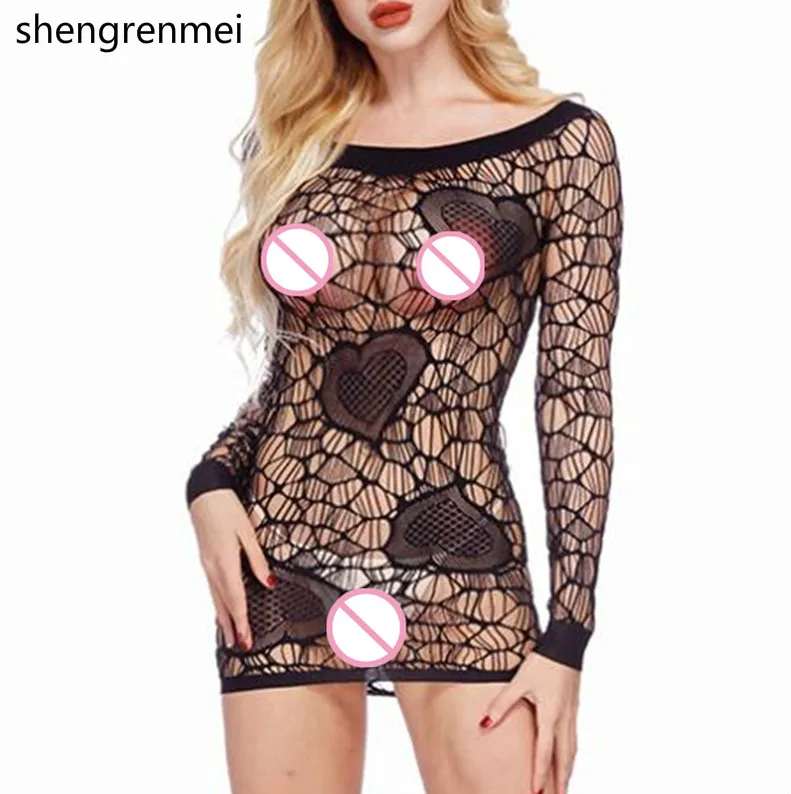 Shengrenmei Heart Fishnet Sleepwear Long Sleeves Dress Sexy Lingerie Women Nightgown Exotic Babydolls Female Hollow Underwear
Shengrenmei Heart Fishnet Sleepwear Long Sleeves Dress Sexy Lingerie Women Nightgown Exotic Babydolls Female Hollow Underwear