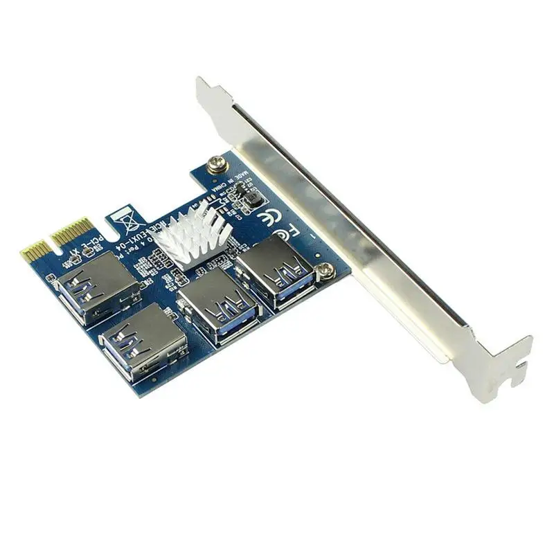 PCI-E to USB Adapter 4-port PCI-E X1 to USB 3.0 Riser Card Extender Board Mining Accessory
PCI-E to USB Adapter 4-port PCI-E X1 to USB 3.0 Riser Card Extender Board Mining Accessory