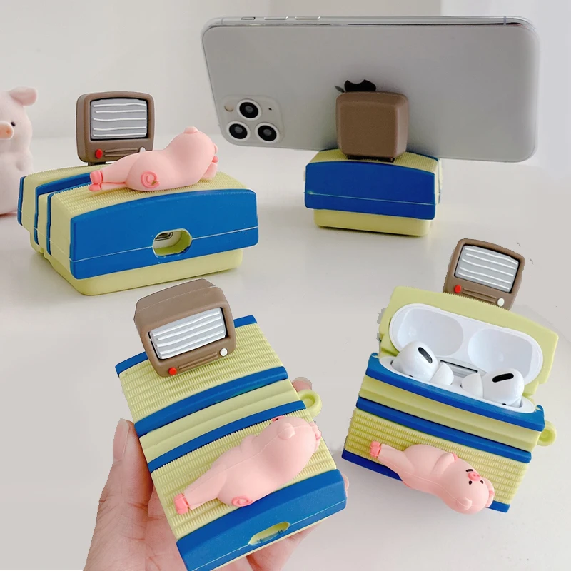 For Airpods Pro 3D Cute Cartoon Watching TV Sofa Pig Case for Apple Airpods 1 2 3 Wireless Earphone Cover Mobile Phone Holder
For Airpods Pro 3D Cute Cartoon Watching TV Sofa Pig Case for Apple Airpods 1 2 3 Wireless Earphone Cover Mobile Phone Holder