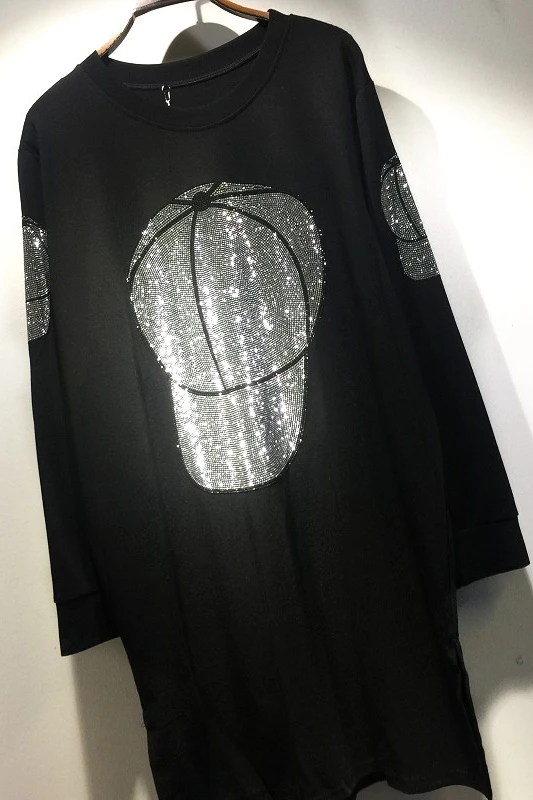 QING MO Black Women Cap Rhinestone Sweatshirt 2021 Women Full Sleeve Loose Sweatshirt Dress Female Mixture Sweatshirt ZQY6318 
QING MO Black Women Cap Rhinestone Sweatshirt 2021 Women Full Sleeve Loose Sweatshirt Dress Female Mixture Sweatshirt ZQY6318