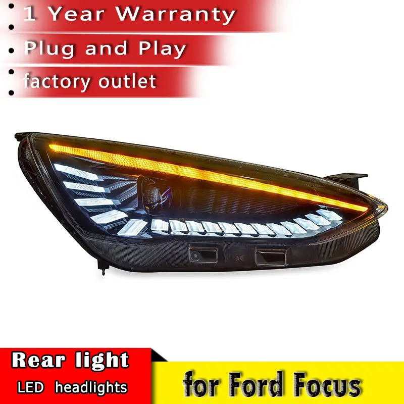 

New car assembly modified LED daytime running light for 2019 new Ford Escort headlight LED streamer steering Xenon headlights