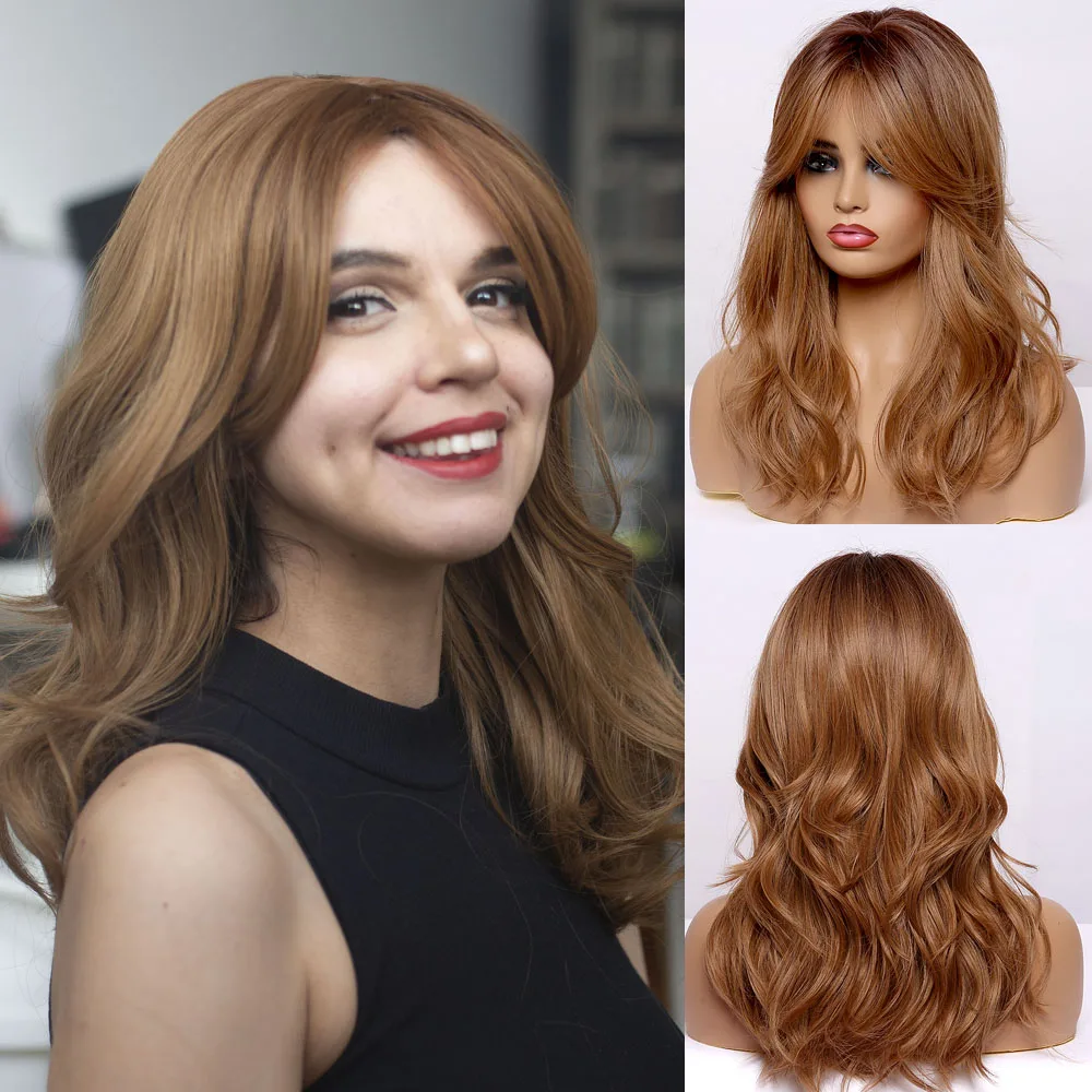 ALAN EATON Medium Wavy Synthetic Wigs for Black Women Natural Ombre Black Dark Brown Heat Resistant Cosplay Hair Wigs with Bangs
ALAN EATON Medium Wavy Synthetic Wigs for Black Women Natural Ombre Black Dark Brown Heat Resistant Cosplay Hair Wigs with Bangs
