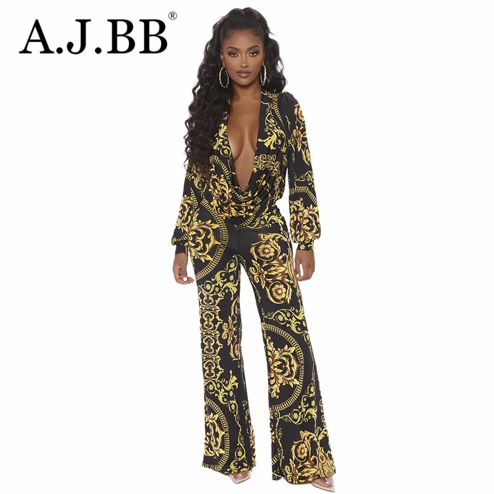 2021 spring new fashion printing casual Jumpsuit loose V-Neck long sleeve women's shirt pants 
2021 spring new fashion printing casual Jumpsuit loose V-Neck long sleeve women's shirt pants