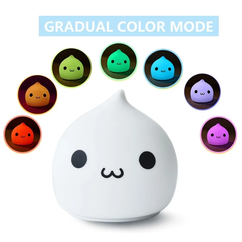 LED Night Light Wireless Touch Sensor 7 Colors Battery Waterdrop Silicone Bedroom Lamp Soft Toy for Children Baby Christmas Gift
LED Night Light Wireless Touch Sensor 7 Colors Battery Waterdrop Silicone Bedroom Lamp Soft Toy for Children Baby Christmas Gift