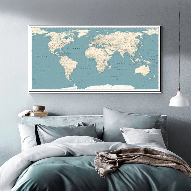 RELIABLI искусство карта мира фотографии холст картины Wall ART Для Гостиная Спальня