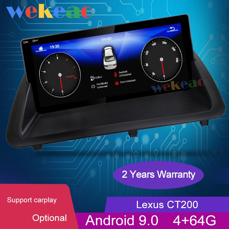 Wekeao 10.25" Touch Screen 1Din Android 9.0 Car Radio For Lexus CT200 Auto GPS Navigation Car DVD Multimedia Player 2011-2018 4G
Wekeao 10.25" Touch Screen 1Din Android 9.0 Car Radio For Lexus CT200 Auto GPS Navigation Car DVD Multimedia Player 2011-2018 4G