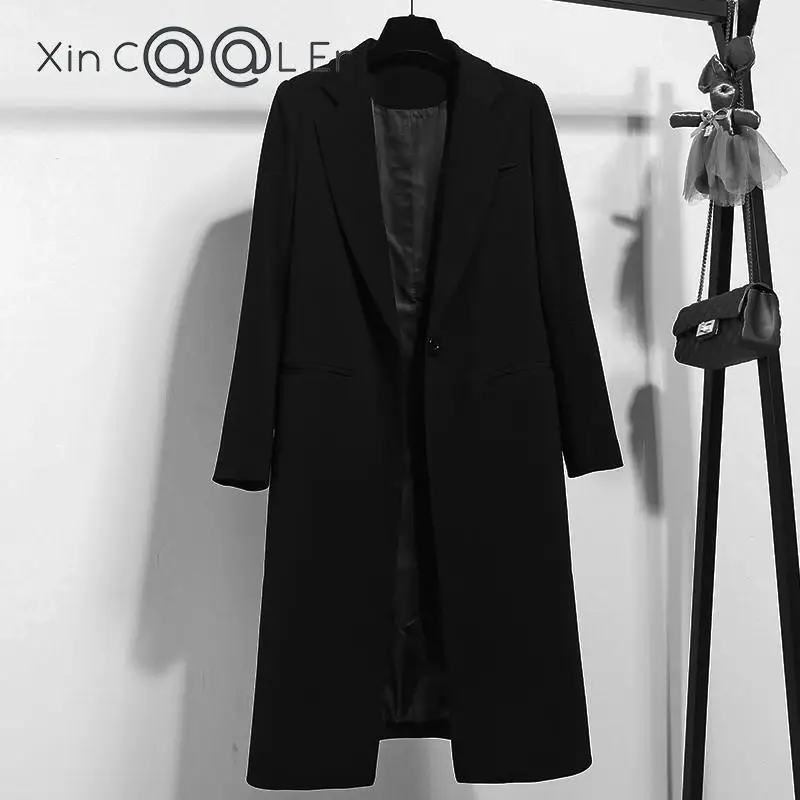 High Quality Autumn Winter Fashion Women Work Wear trench Coat Clothing Middle Long Style Temperament Slim Black Jacket
High Quality Autumn Winter Fashion Women Work Wear trench Coat Clothing Middle Long Style Temperament Slim Black Jacket