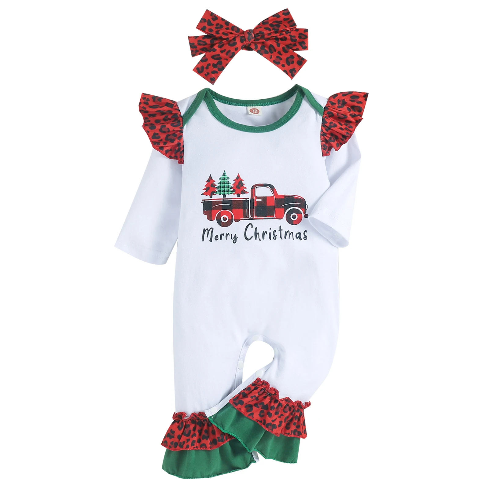 Baby Girls Christmas Clothes Set White Long Sleeve Round Collar Romper and Headdress
Baby Girls Christmas Clothes Set White Long Sleeve Round Collar Romper and Headdress
